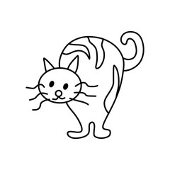  cat cartoon vector 31 Outline line Cute and funny cats doodle. Cartoon cat or kitten characters design collection Minimal cat drawing. Set of purebred pet animals isolated on transparent background.