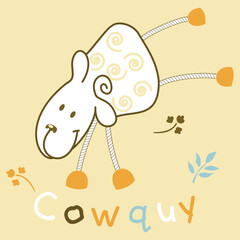 Friendly farm animal faces. Resembling a sheep, rabbit, goat, cows, pig, goat and chickens.