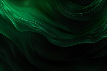 Green grainy color flow on black background, noise texture effect, wide banner website header design, copy space | Generative AI