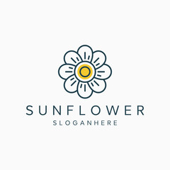 Fototapeta premium Sunflower logo Template Nature icon design vector illustration