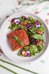 Lasaña vegana, a base de plantas