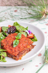 Lasaña vegana, a base de plantas