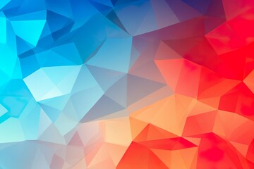 Bright low poly background, blue red gradient | Generative AI