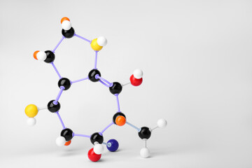 Structure of molecule on white background. Chemical model
