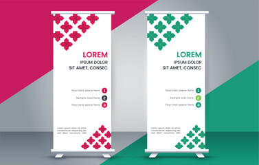  modern roll up banner template  with abstract design
