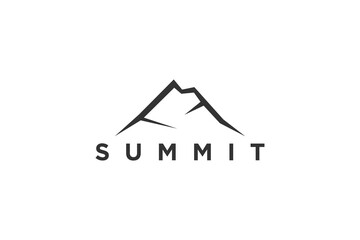 Summit volcano mountain logo design outdoor landscape icon symbol - obrazy, fototapety, plakaty