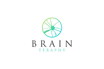 Brain neuron logo design medical healthcare technology icon symbol