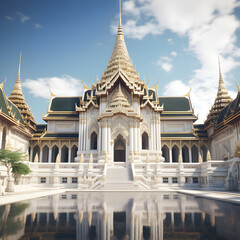 Fototapeta na wymiar The grand palace in white temple style