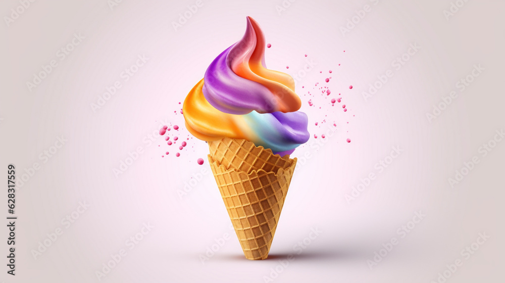 Poster Colorful Rainbow Ice Cream