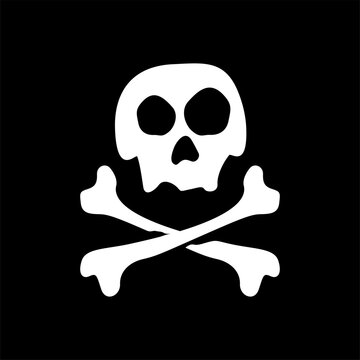 skull cross bone logo design inspiration, Design element for logo, poster, card, banner, emblem, t shirt. Vector illustration