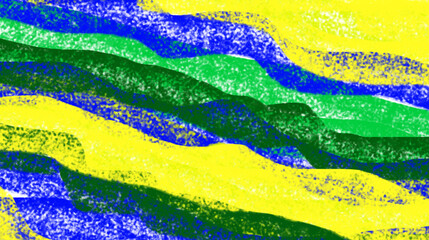 background texture worn wall roller painted with colors of brazil