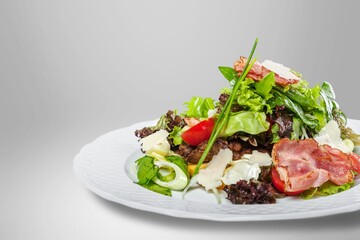 Healthy tasty green salad with vegetables