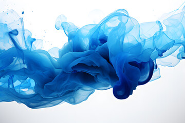 abstract blue liquid Acrylic colors and ink in water, AI generate