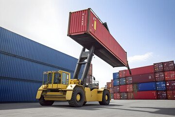 reach stacker mit container