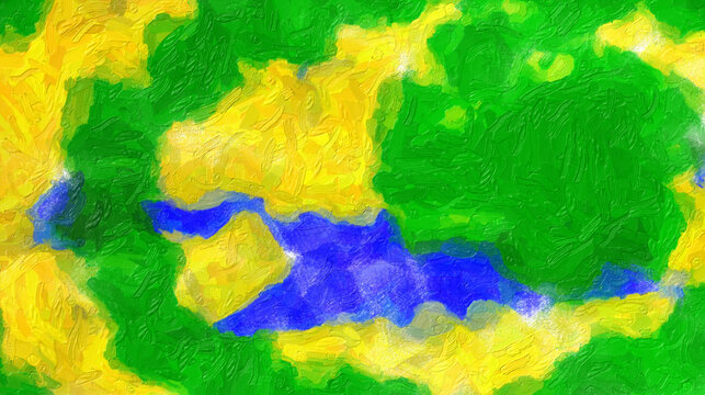 background with brazil flag colors wet paint