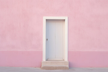 A door on a wall, clean and colourful design