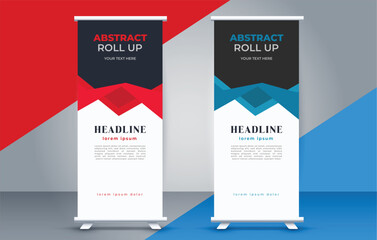  modern roll up banner template  with abstract design
