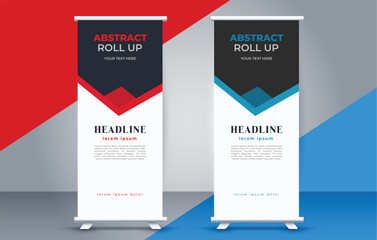  modern roll up banner template  with abstract design