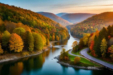 Fotobehang autumn in the mountains generated ai © kashif 2158