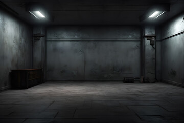 old abandoned room with wall, in the style of minimalist background, modern interior concept, AI generate
