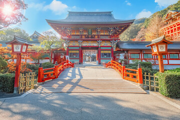 Saga, Japan - Nov 28 2022: Yutoku Inari shrine in Kashima City, Saga Prefecture. It's one of Japan's top three shrines dedicated to Inari alongside Fushimi Inari in Kyoto and Toyokawa Inari in Aichi - 628327769