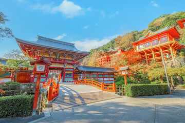 Saga, Japan - Nov 28 2022: Yutoku Inari shrine in Kashima City, Saga Prefecture. It's one of...