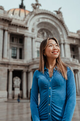 beautiful asian girl traveling alone