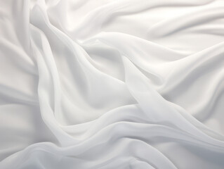 Fototapeta premium White satin background. Wrinkled fabric effect.