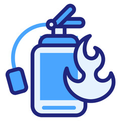  Fire extinguisher blue style icon
