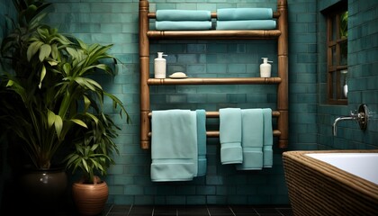 bathroom with towels