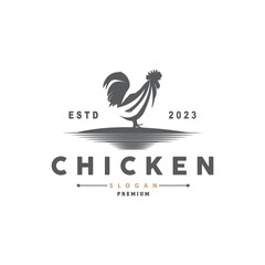 Chicken Logo, For Roast Chicken Restaurant, Farm Vector, Simple Minimalist Design For Restaurant Food Business