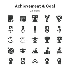 25 icons collection on achievement, goal and related topics