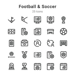 25 icons collection on Football, Soccer and related topic
