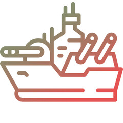 battleship gradient line icon