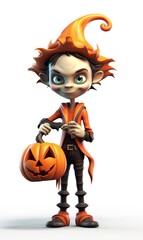 Halloween 3d character illustration on white background