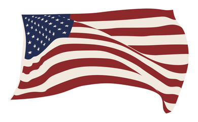 Obraz premium Waving American Flag Vector Illustration