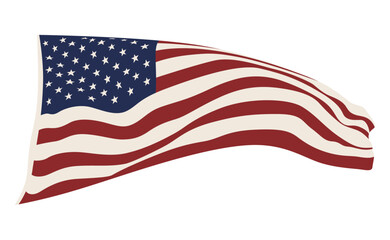 Waving American Flag Vector Illustration