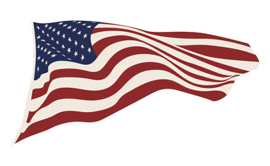 Waving American Flag Vector Illustration