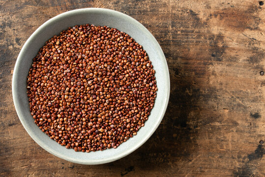 Uncooked Red Quinoa in a Bowl