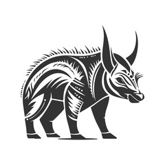 Fototapeta na wymiar aardvark tribal, vintage logo line art concept black and white color, hand drawn illustration