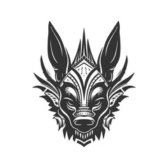 aardvark tribal, vintage logo line art concept black and white color, hand drawn illustration