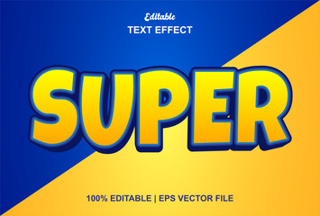 super text effect with orange color graphic style editable