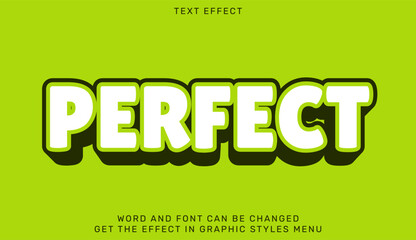 Perfect text effect template in 3d design. Text emblem for advertising, branding, business logo