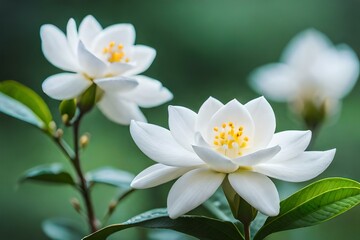 white flowers in the garden Generative AI