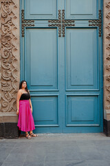beautiful indian girl traveling alone