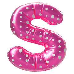 Letter S Balloon Pink