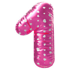 Balloon Pink Number 1