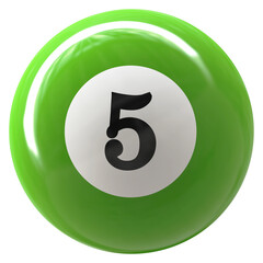 Ball 3D Green Number 5