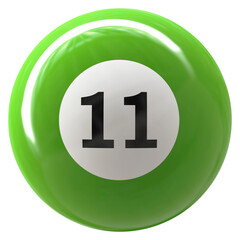 Ball 3D Green Number 11
