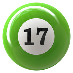 Ball 3D Green Number 17